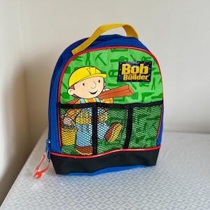 Mini sac à dos Bob le bricoleur vintage 2000 - Sac de dessins animés Kidcore Y2K - Cartable rétro léger - Sac à dos de collection de 30 cm (12 po.)