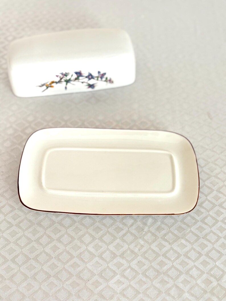 Vintage Butter Dish Woodhill Covered , Floral Porcelain image 6