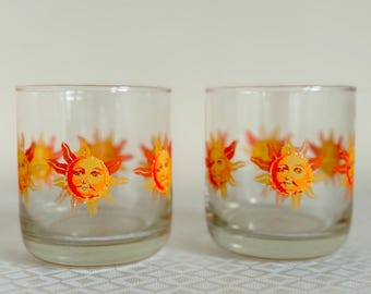 Celestial Whiskey Gift Set: Sun & Moon Glasses, Whimsical Barware