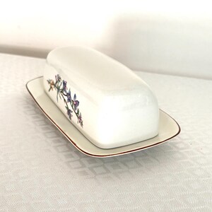 Vintage Butter Dish Woodhill Covered , Floral Porcelain image 3