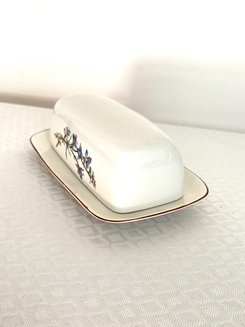 Vintage Butter Dish Woodhill Covered , Floral Porcelain image 3