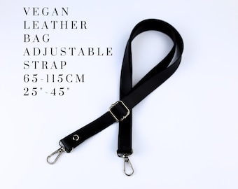 Bolsa transversal de couro sintético - Alça de ombro, Alças de bolsa de couro vegano, Alça de ombro ajustável de couro, Alças ajustáveis para bolsas de couro