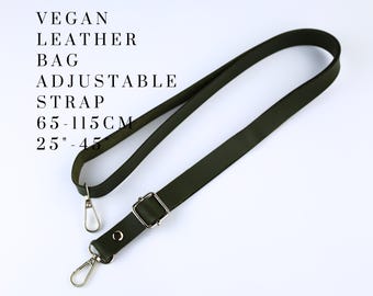 Bolsa transversal de couro sintético - Alça de ombro, Alças de bolsa de couro vegano, Alça de ombro ajustável de couro, Alças ajustáveis para bolsas de couro