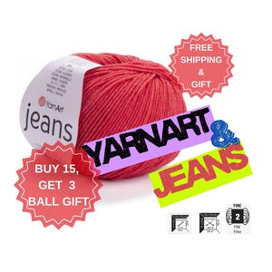 Yarn Art Jeans Yarn, Amigurumi Yarn, Soft cotton acrylic Yarn, Crochet Toys Animal Sport 4 ply Doll Yarn, Knit yarn, Baby Yarns, Cotton Yarn