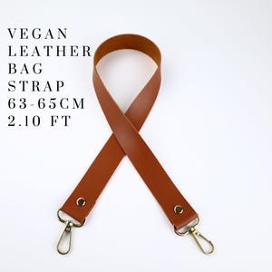 Handmade Vegan Leather Bag Handles – 63 cm (24.8"), DIY Handbags & Knitted Bags –Replacement Purse Straps – Craft Supplies, Durable Straps