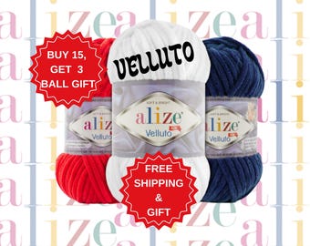 Alize Velluto, Crochet Chenille Yarn, Amigurumi Yarn, Baby Blanket Yarn, Velvet Yarn, Plush Yarn, Soft Knitting Yarn, Sport weight yarn
