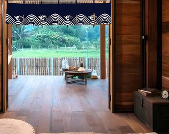 Cortina Noren personalizada, panel corto, más de 30 patrones, cortinas para puerta, cortina para puerta Noren japonesa, cortina con pintura de tinta china, estilo japonés