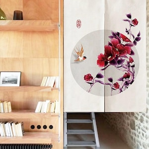 Custom Doorway Curtains, 20+ Patterns, Linen Noren Door Curtain, Chinese Ink Painting Curtain, Noren Panel, Short Curtain, Natural Curtain