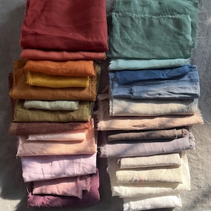 Custom Size Natural Linen Fabric, 20+ Colors, 112 inch 285 cm Wide Fabric, Wide Linen Fabric, Extra Wide Fabric Curtain Bedding Table Linens