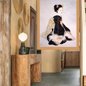 Custom Doorway Curtains, 20+ Patterns, Linen Noren Door Curtain, Chinese Ink Painting Curtain, Noren Panel, Short Curtain, Natural Curtain