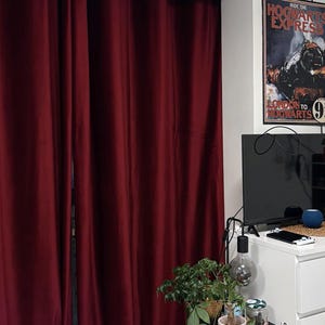 Custom Premium Wool-blend Velvet Curtains, 70+ Colors, Marsala Red Velvet Curtains, Luxury Deep Red Window Treatment, Custom Velvet Drapes