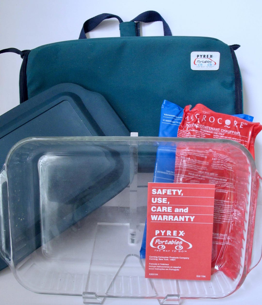 Vintage 3 Qt PYREX Portables Carrier & Casserole Lasagna Dish With Lid ...