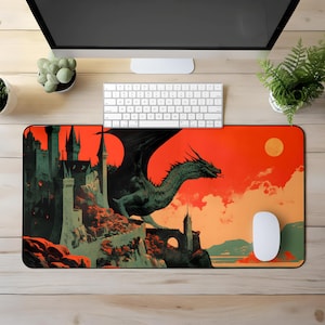 Dragon-bureaumat, Dark Fantasy XL-muismat (16" x 32")