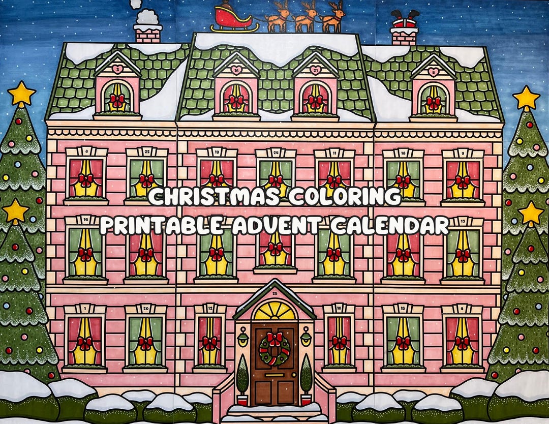 Printable Christmas Coloring Advent Calendar | DIY Holiday Countdown ...