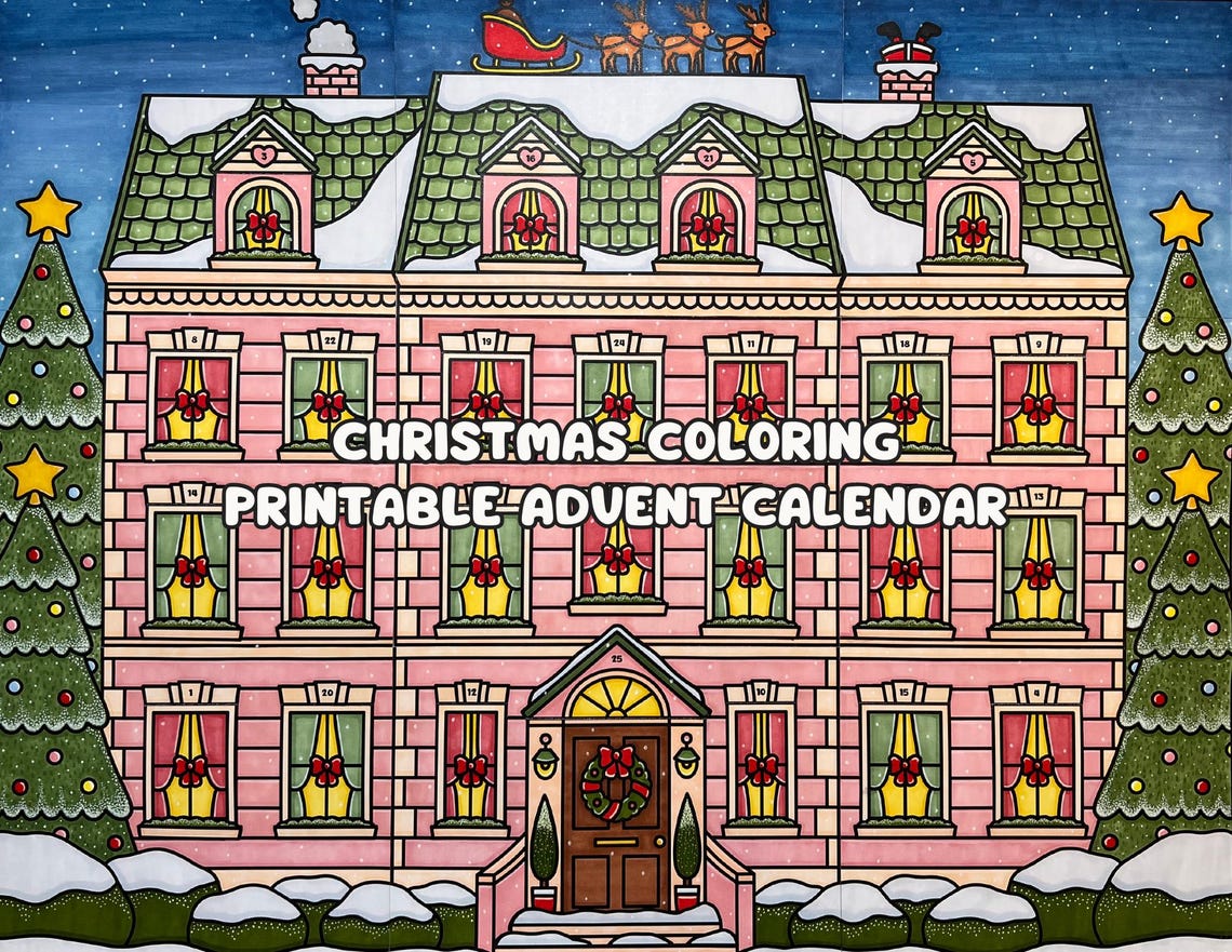 Printable Christmas Coloring Advent Calendar | DIY Holiday Countdown ...