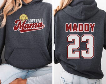 Personalized Softball Mom Sweatshirt, Softball Mom Shirt,Softball Gifts, Mom Softball Gift, Custom Softball Gifts, Gameday Mama