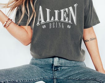 Alien Being Shirt, Starseed Awakening Tee, Minimalist Spiritual Graphic Shirt, Not From Here Alien Top, Cosmic Soul TShirt, Lightworker Gift