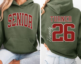Custom Senior 2026 Hoodie, Personalized Graduation Sweatshirt, Trendy Class of 2026 Gift, Senior Year School Spirit Apparel