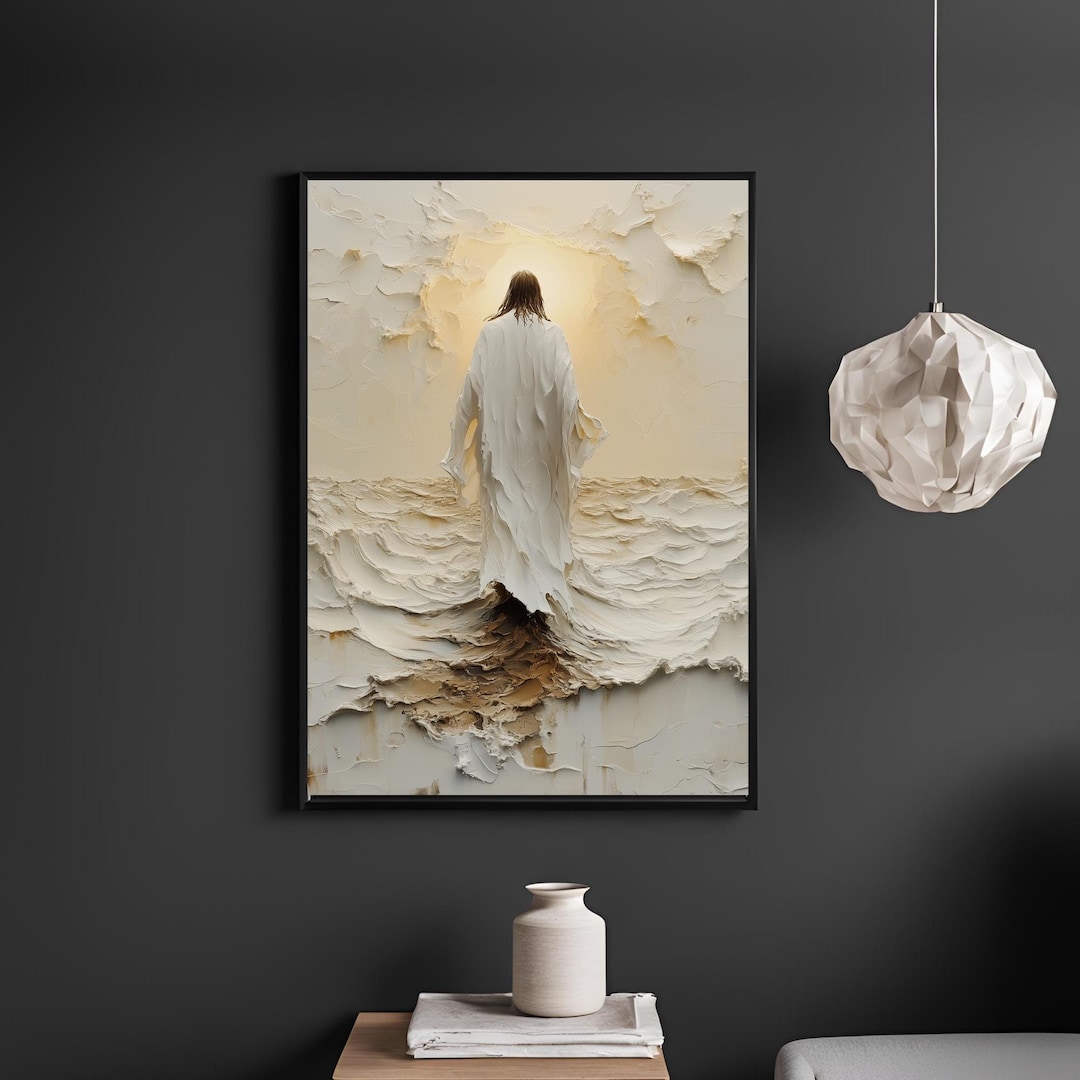 Abstract Jesus Christ and Cross Modern Canvas Wall Art - Contemporary ...