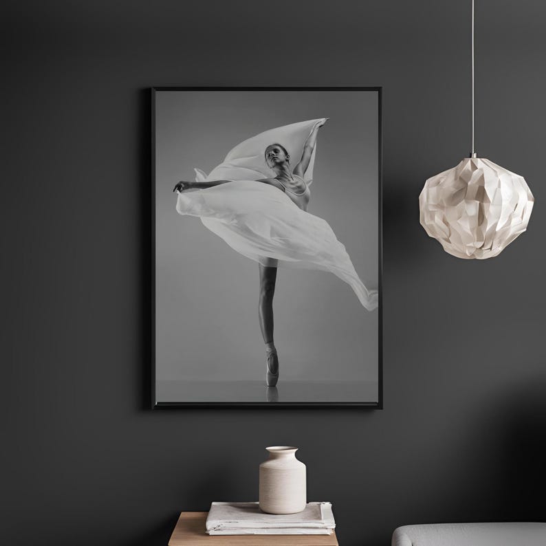 Black White Ballerina Woman Dance Modern Canvas Wall Art - Modern Home ...