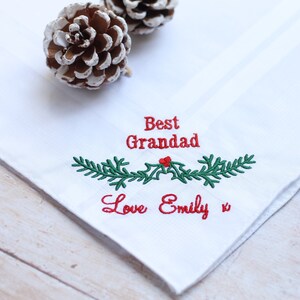Personalised Grandad Gift, Grandad Gift Idea, Personalised Christmas Grandad Gift, Grandad Christmas Gift - Grandad Handkerchief In Gift Box