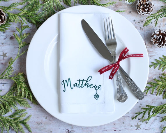 Christmas Napkin Linen Napkin Place Setting Napkin Etsy