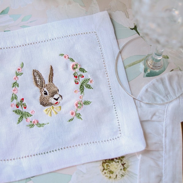 Monogrammed Easter Cocktail Napkin Etsy