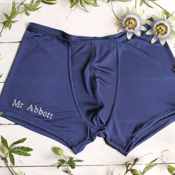 Personalised Boxer Shorts, Silk Boxer Shorts, Personalised Groom Gift, Silk Anniversary Gift, 12th Anniversary Gift, Groom Boxers