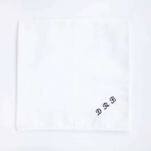Personalised Monogram Handkerchief, Men's Gift Idea, Personalised Gift for Men, Personalised Handkerchief, Gift for Dad, Gift for Grandad image 1