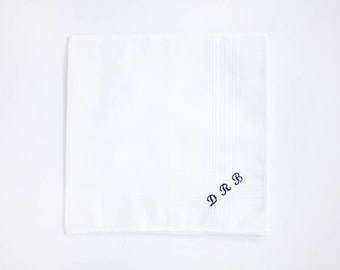 Personalised Monogram Handkerchief, Men's Gift Idea, Personalised Gift for Men, Personalised Handkerchief, Gift for Dad, Gift for Grandad