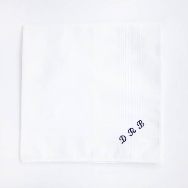 Personalised Monogram Handkerchief, Men's Gift Idea, Personalised Gift for Men, Personalised Handkerchief, Gift for Dad, Gift for Grandad