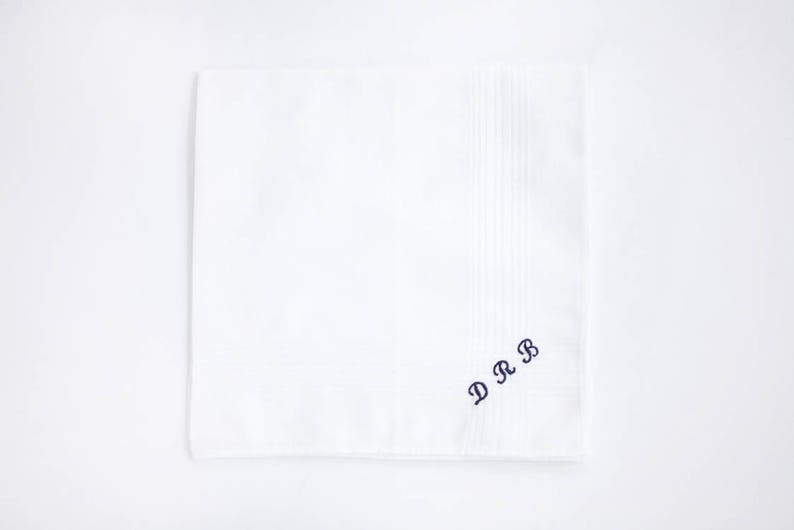 Personalised Monogram Handkerchief, Men's Gift Idea, Personalised Gift for Men, Personalised Handkerchief, Gift for Dad, Gift for Grandad image 1