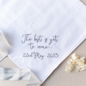 Cotton Anniversary Gift, Personalised Anniversary Gift, Wedding Anniversary Gift for Him, Cotton Anniversary Handkerchief & Gift Box