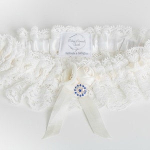 Lilly Personalised Garter, Wedding Garter, Nottingham Lace Garter, Silk Garter, Bridal Garter, Lace Garter, Bespoke Garter image 2