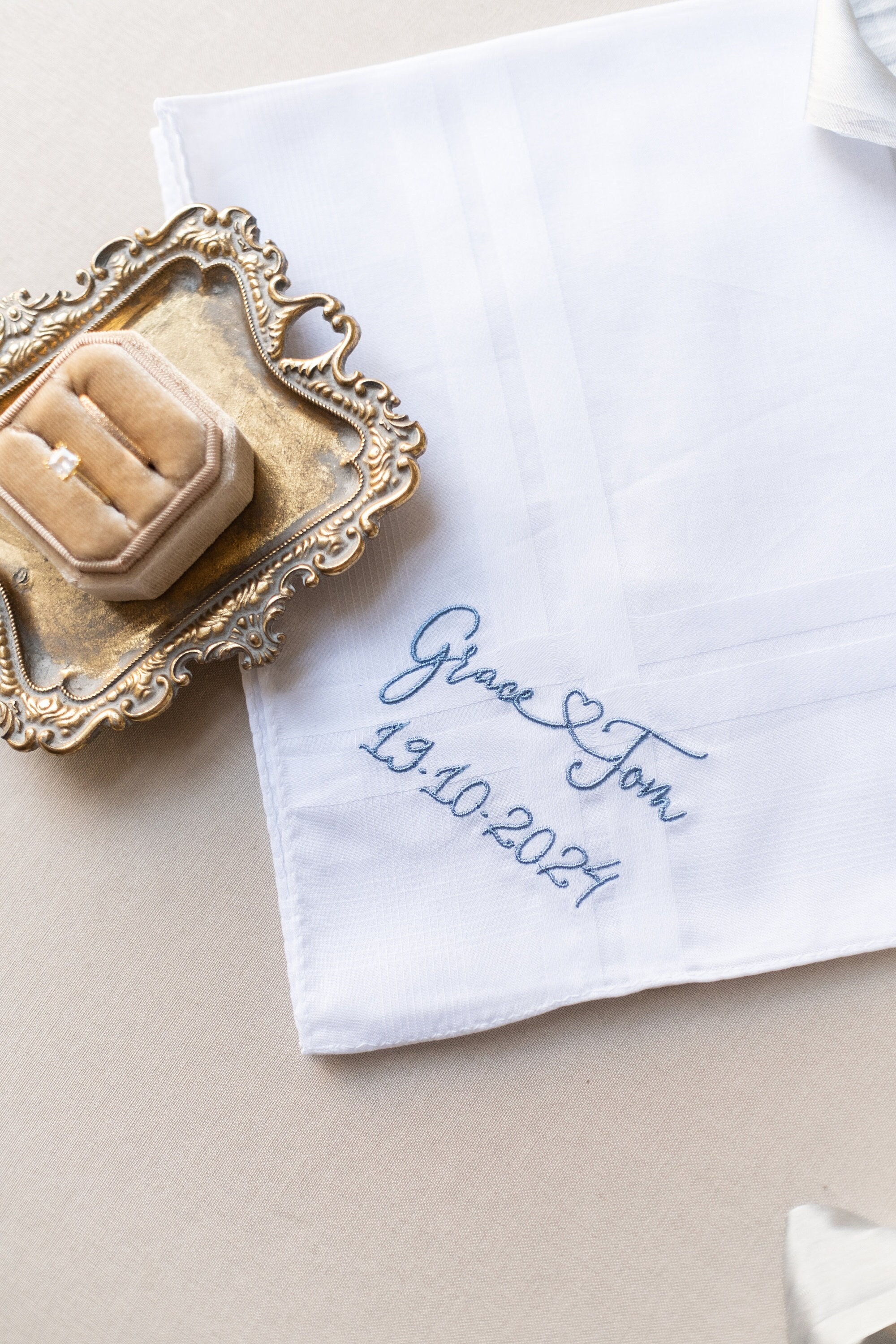 Wedding Handkerchief Cute Groom Handkerchief Personalised -  Denmark