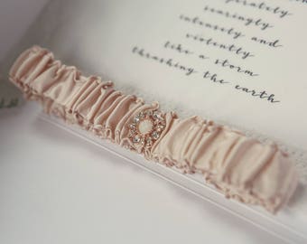 Ava - Rose Gold Garter, Personalised Garter, Wedding Garter, Bespoke Garter, Rose Gold Bridal Accessory, Rose Gold Wedding, Silk Garter