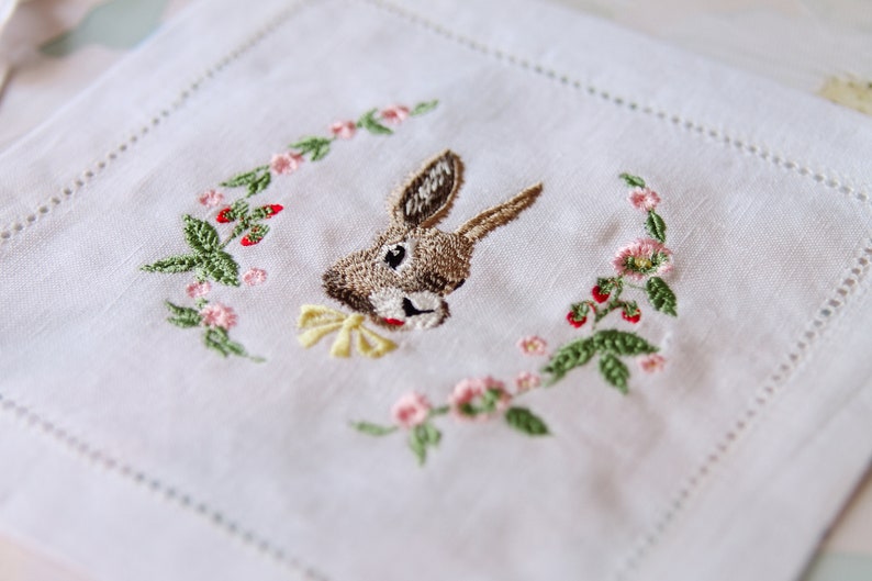 Easter Cocktail Napkin Easter Bunny Napkin Cocktail Napkins Etsy