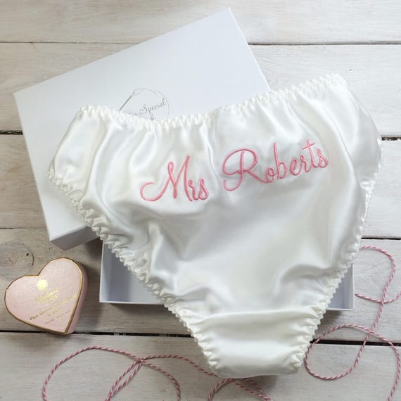 Personalised Knickers, Personalised Silk Knickers, Silk & French