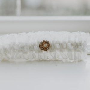 Charlotte Nottingham Lace Wedding Garter, Lace Bridal Garter, Rose Gold Garter, Romantic Garter, Luxury Garter, Handmade Garter image 5