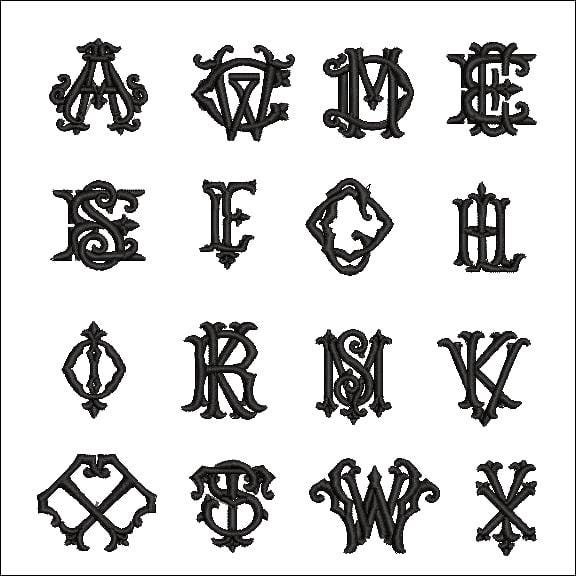 Intertwined A R Monogram Intertwined Monogrammed Velvet Bow – Ribbon Embroidered With 2 Initials ...