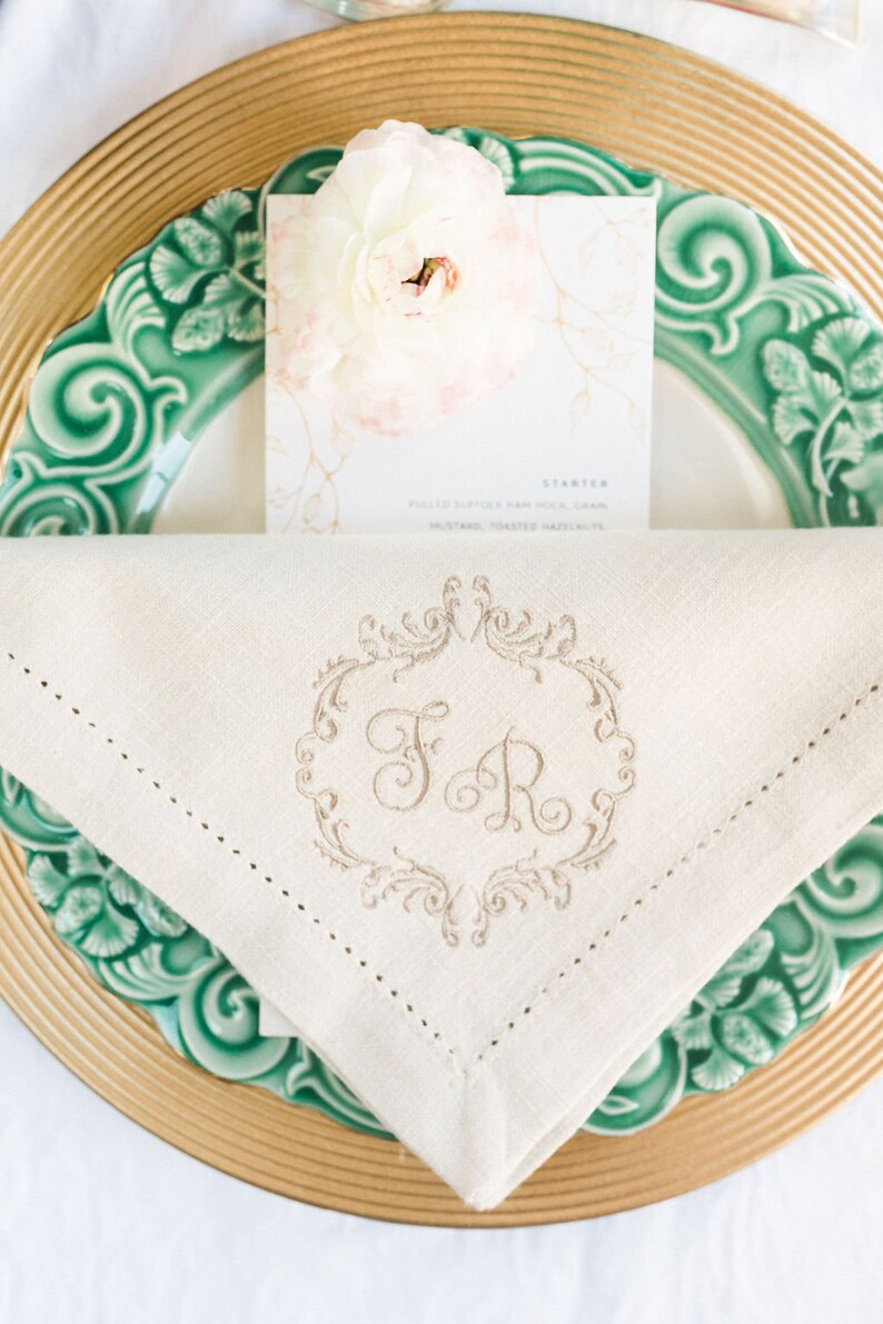 Cotton Hemstitch Napkins Monogram Napkins Monogrammed Etsy UK