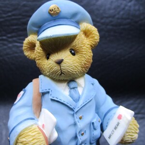 Cherished Teddies MARTIN You Are A First-Class Friend, Mailman Figurine Enesco Style 110015 Issued 2002, Priscilla Hillman
