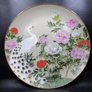 Peony and Peacock, Franklin Mint Birds and Flowers of The Orient, Naoka Nobata 1979