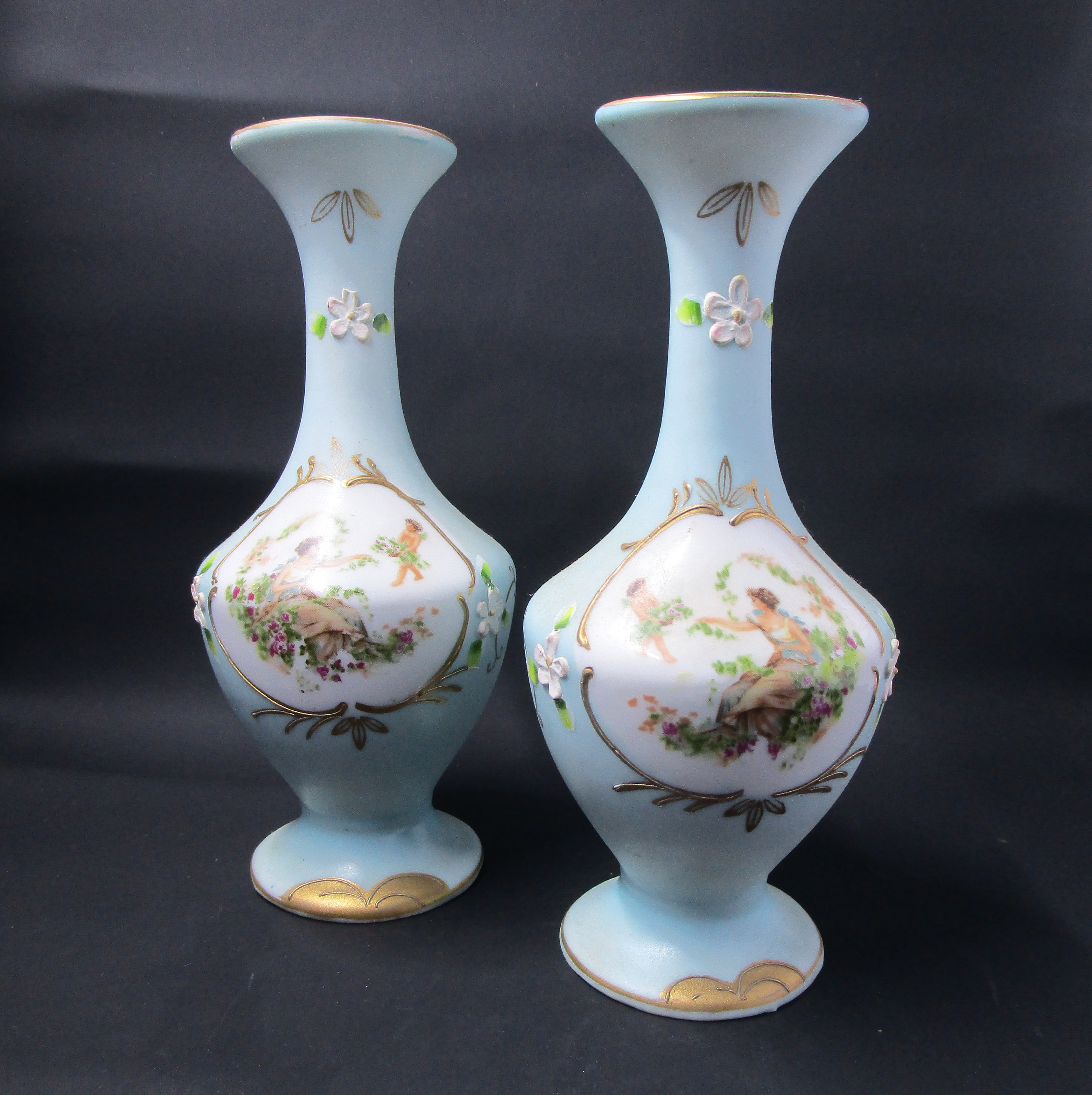 Victorian Vases Porcelain Robin's Egg Blue With Etsy