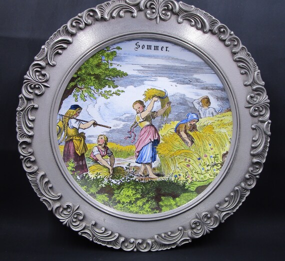 BMF-ZINN 95% Sommer German Pewter Framed 6 3/4