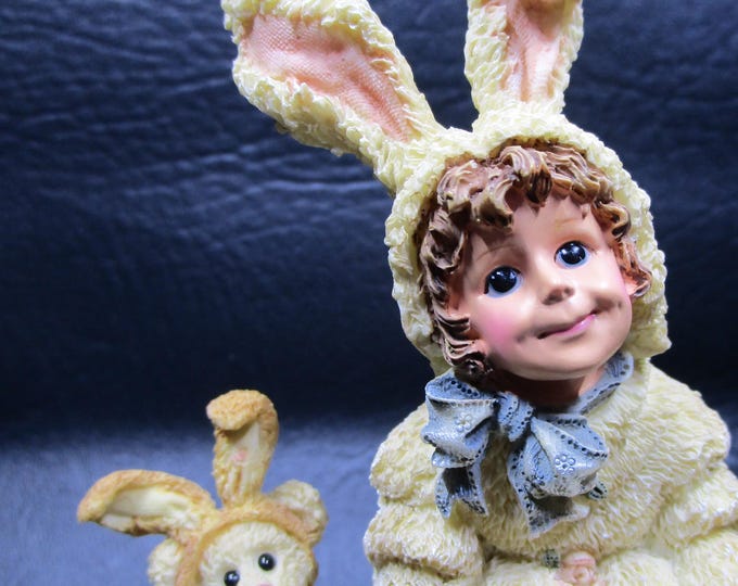 Featured listing image: Yesterday's Child "Heather with Lauren Bunny Helpers" Dollstone Collection, The Celebration Series #8 Boyds Bears Figurine Item 3538