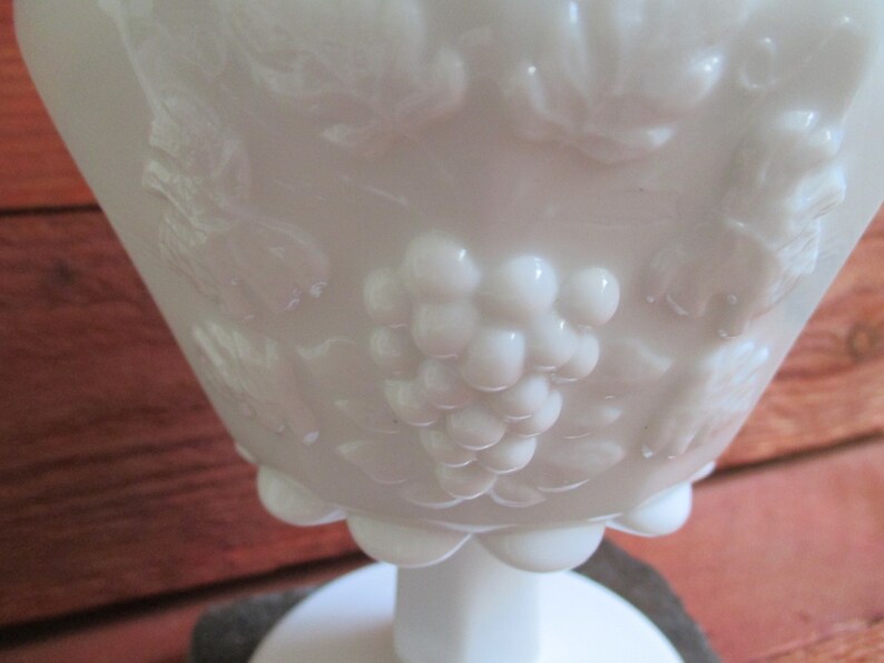 Westmoreland Milk Glass Vase paneled grape footed ball vase w/ Etsy