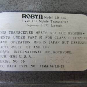 Robin Cb Robyn CB Radio With Microphone LB-23A Untested - Etsy