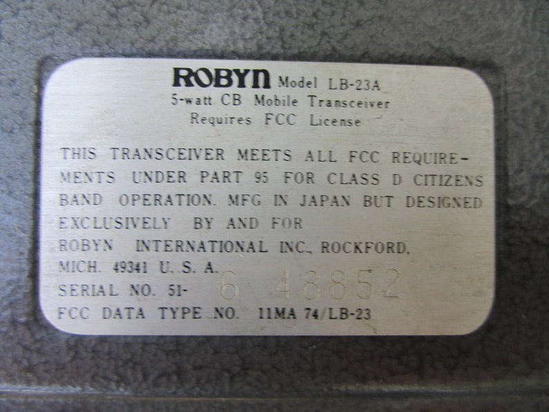 Robin Cb Robyn CB Radio With Microphone LB-23A Untested - Etsy