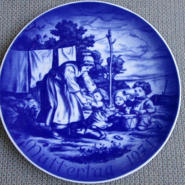 Mother's Day 1971 Muttertag Plate Bareuther Bavaria Germany Ludwig Richter Dresden